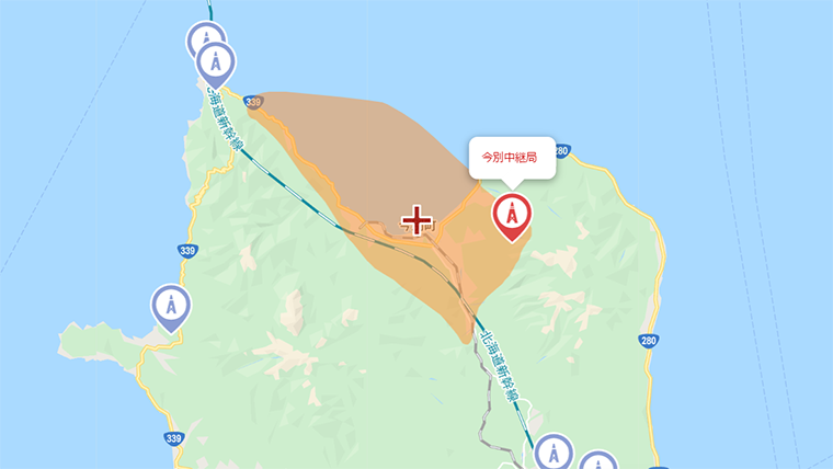 今別町の地デジの電波