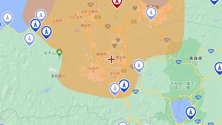 田舎館村の地デジの電波