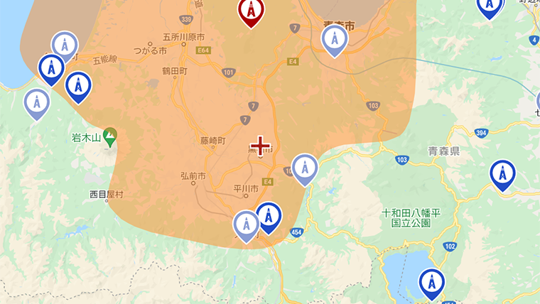 黒石市の地デジの電波