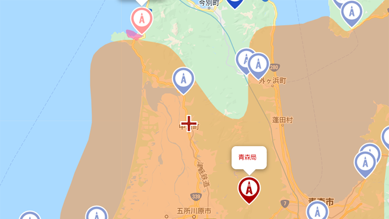 中泊町の地デジの電波