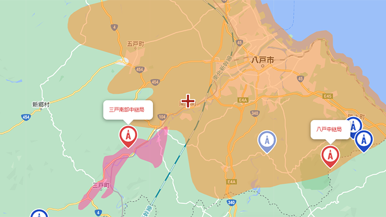 南部町の地デジの電波