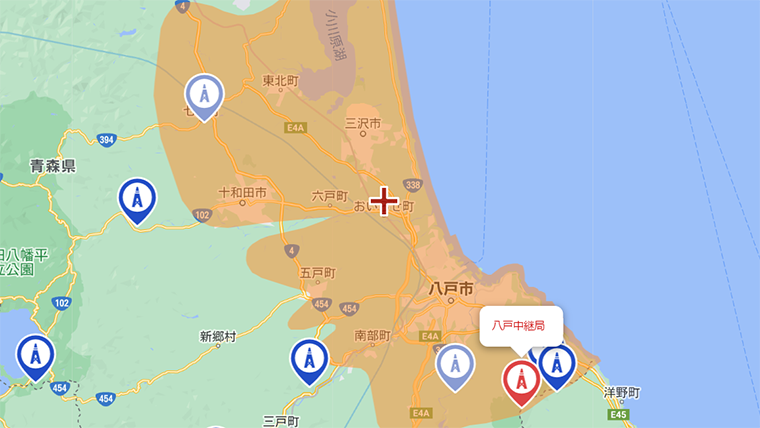 おいらせ町の地デジの電波
