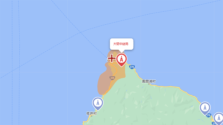大間町の地デジの電波
