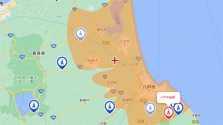六戸町の地デジの電波