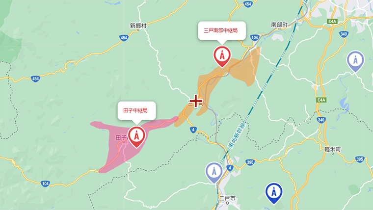 三戸町の地デジの電波
