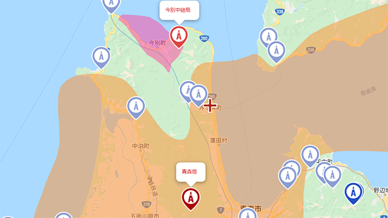 外ヶ浜町の地デジの電波