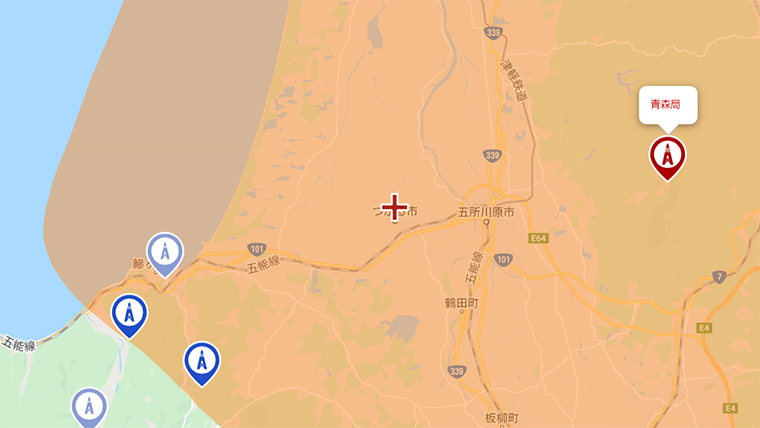 つがる市の地デジの電波