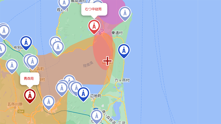 横浜町の地デジの電波