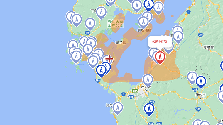 長島町の地デジの電波