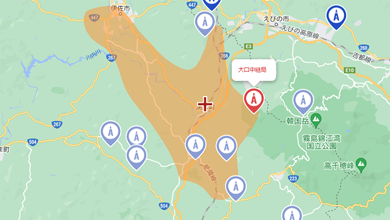 湧水町の地デジの電波