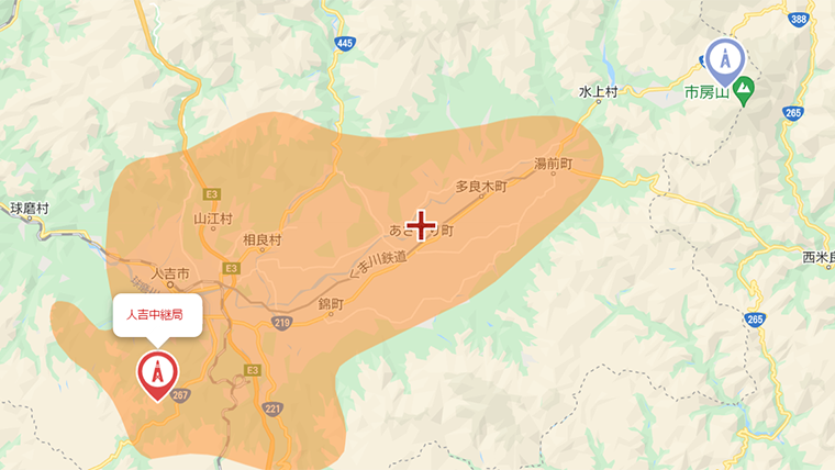 あさぎり町の地デジの電波