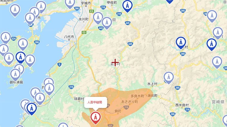 五木村の地デジの電波