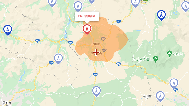 南小国町の地デジの電波