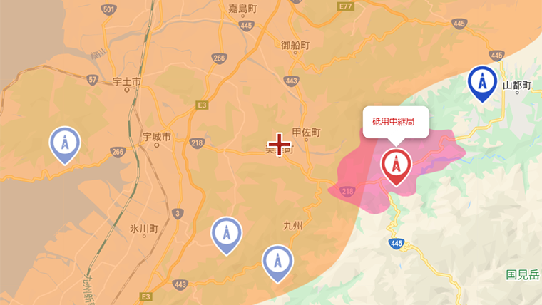 美里町の地デジの電波