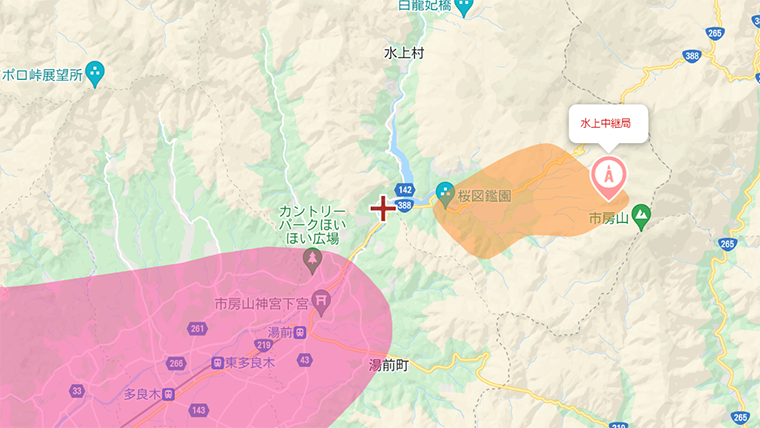水上村の地デジの電波