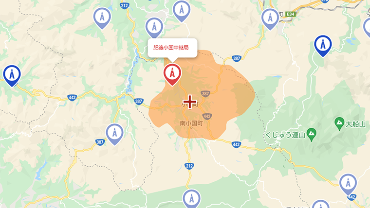 小国町の地デジの電波