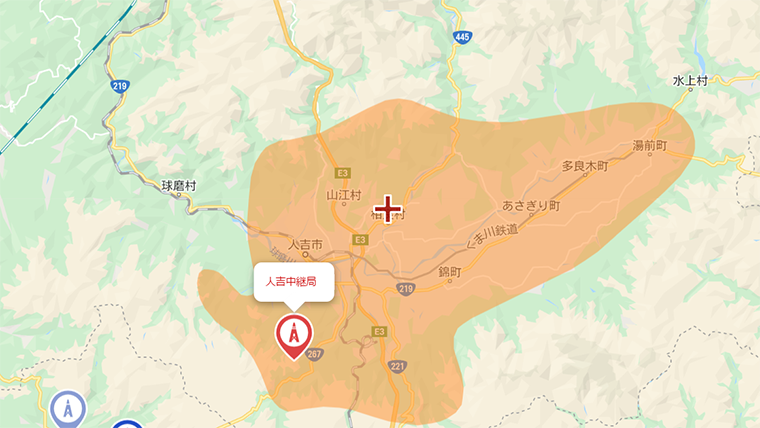 相良村の地デジの電波