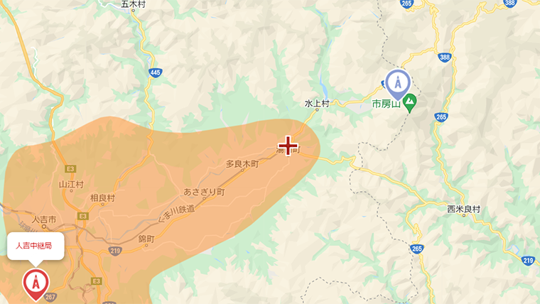 湯前町の地デジの電波