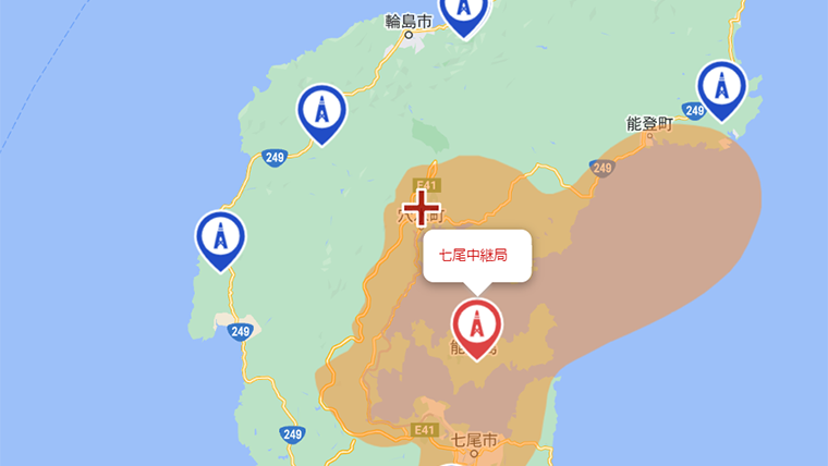 穴水町の地デジの電波