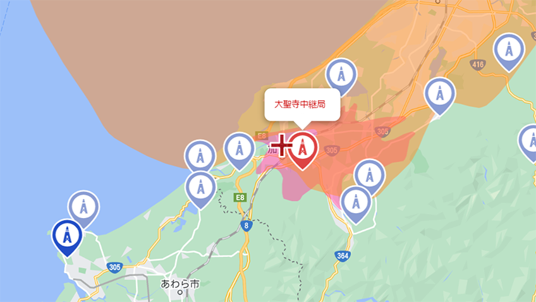 加賀市の地デジの電波