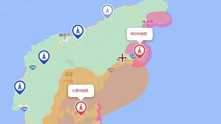 能登町の地デジの電波