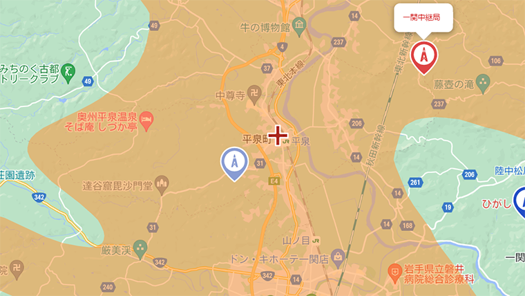 平泉町の地デジの電波