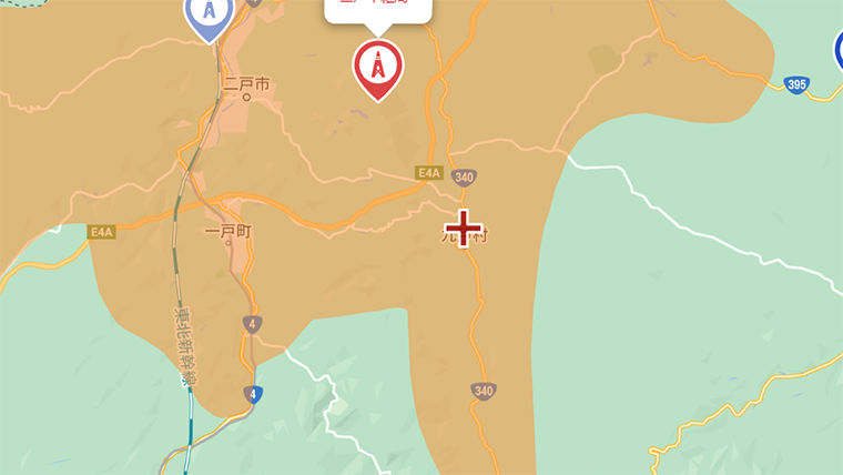 九戸村の地デジの電波