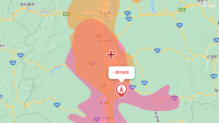 奥州市の地デジの電波