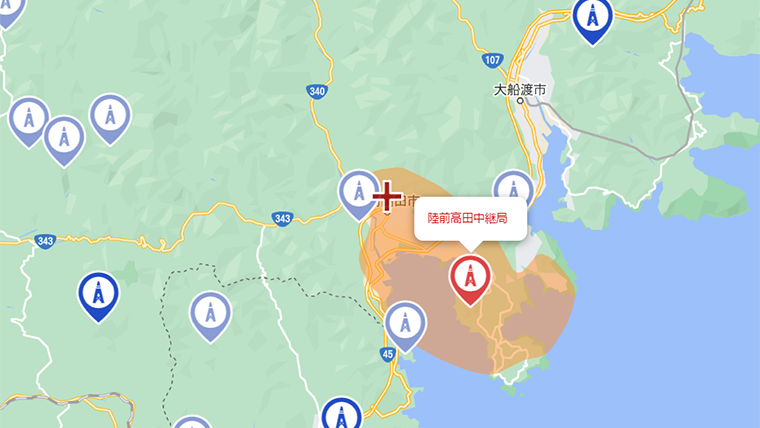 陸前高田市の地デジの電波