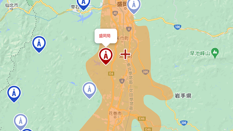 紫波町の地デジの電波