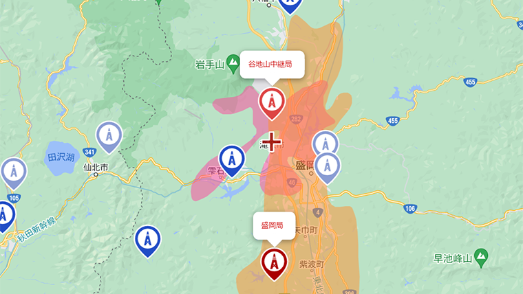 滝沢市の地デジの電波