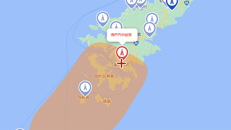 瀬戸内町の地デジの電波