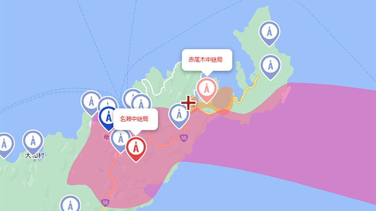 龍郷町の地デジの電波