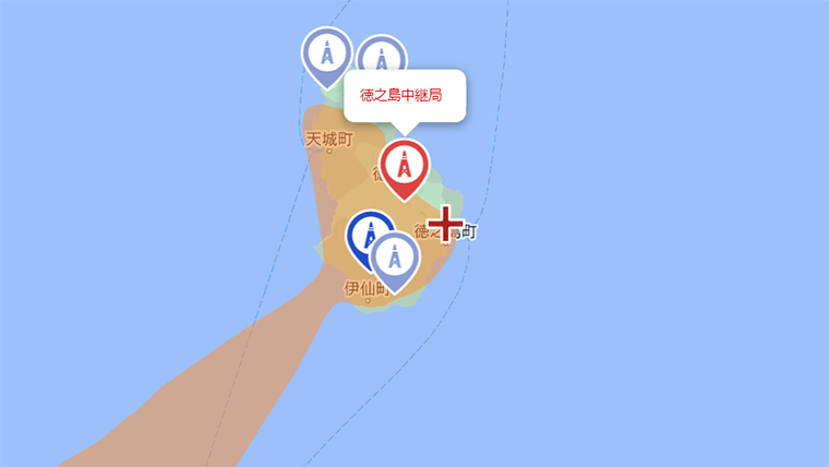 徳之島町の地デジの電波