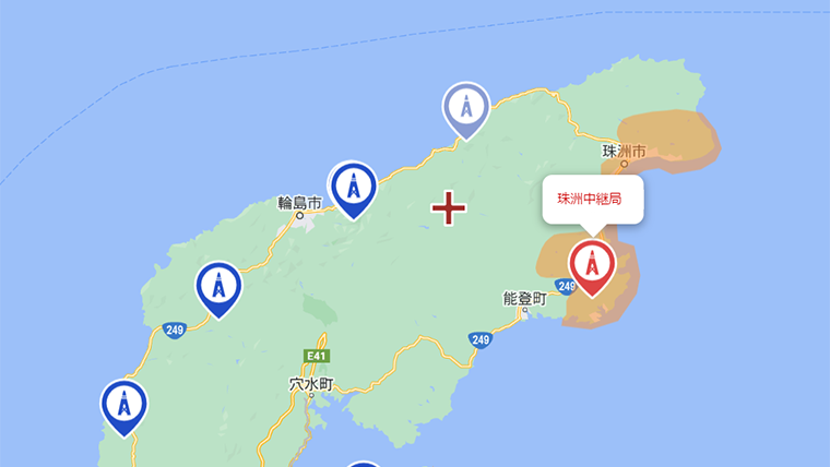 珠洲市の地デジの電波