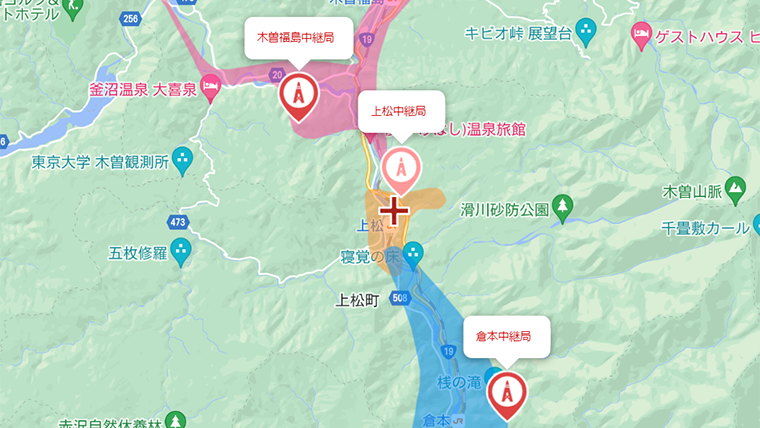 上松町の地デジの電波