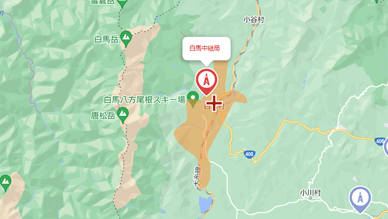 白馬村の地デジの電波