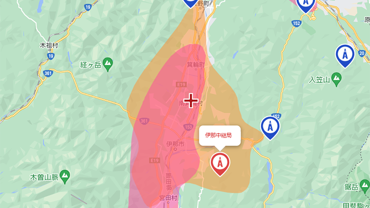 南箕輪村の地デジの電波