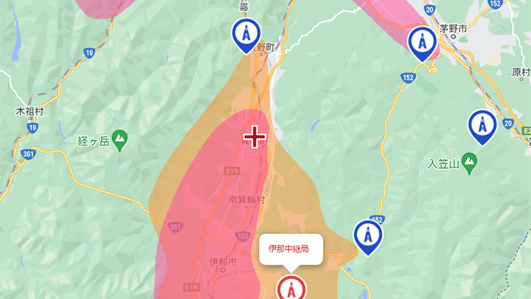 箕輪町の地デジの電波