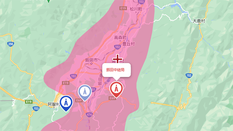 喬木村の地デジの電波