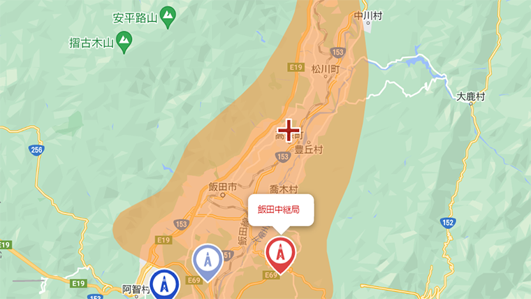 高森町の地デジの電波