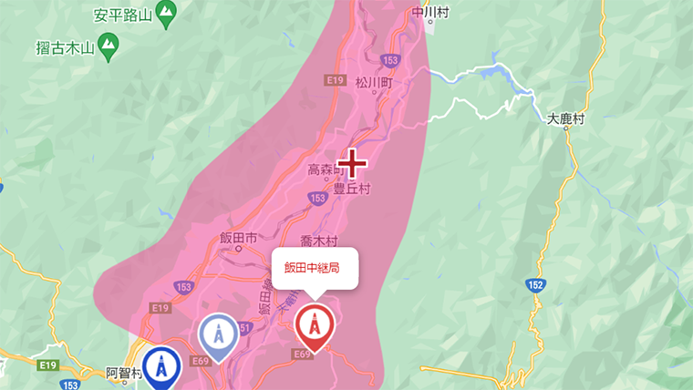 豊丘村の地デジの電波