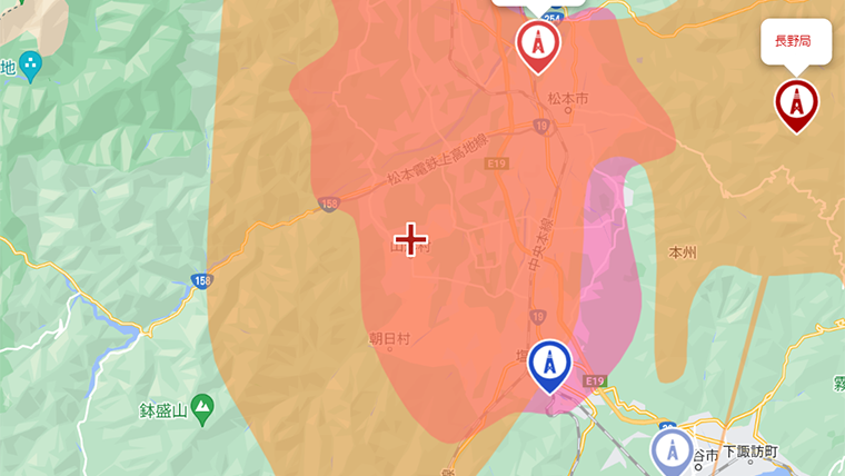 山形村の地デジの電波