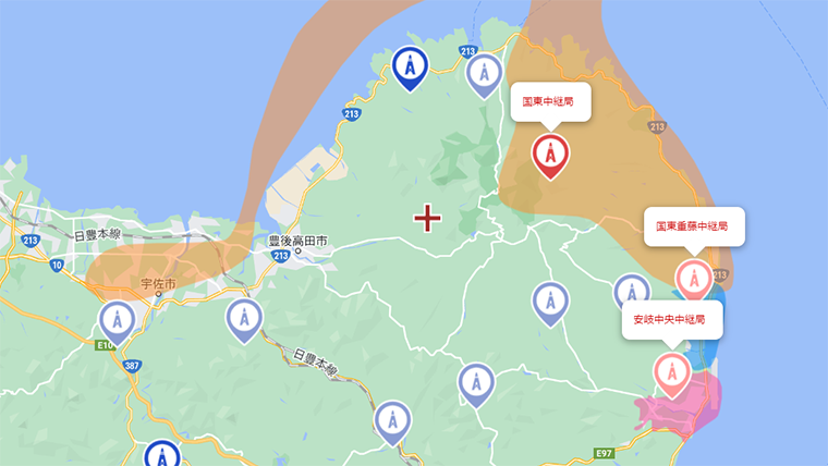 国東市の地デジの電波