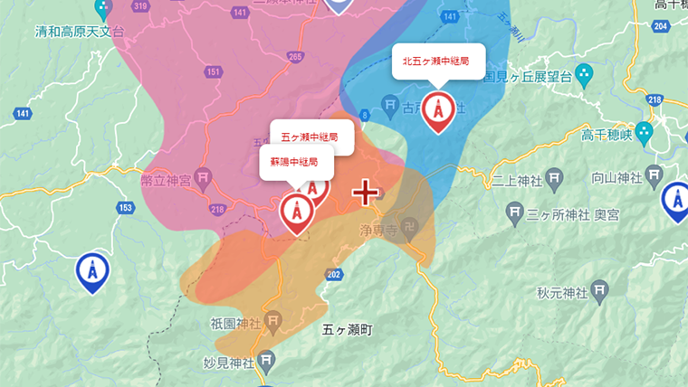 五ヶ瀬町の地デジの電波