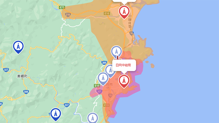 門川町の地デジの電波