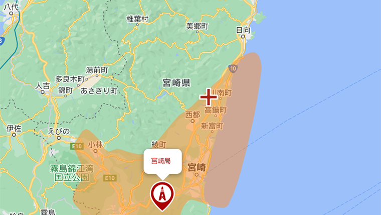 木城町の地デジの電波