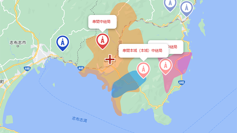 串間市の地デジの電波