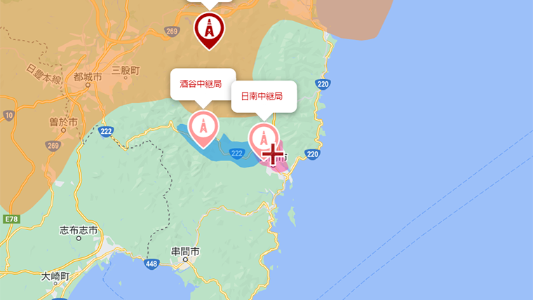 日南市の地デジの電波