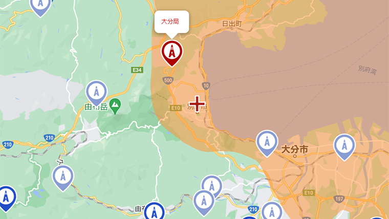 別府市の地デジの電波